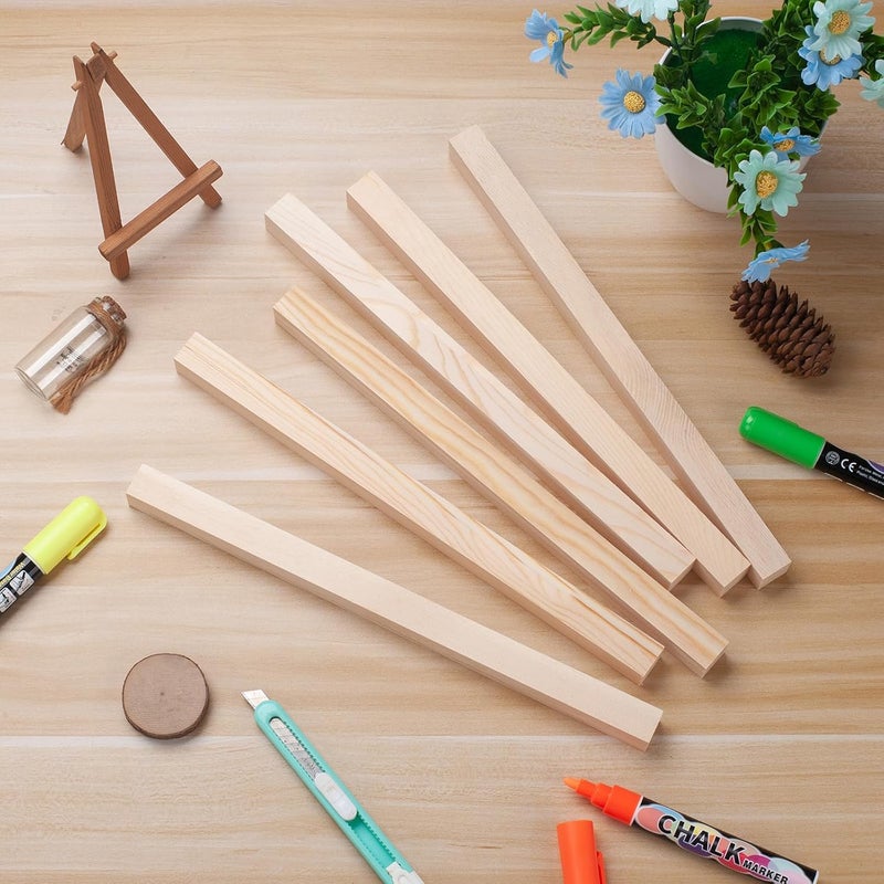 Coowayze Square Wooden Dowel Rods, 6 PCS 3/4" x 15" Square Wood Dowels Wooden Sticks for Crafting, Unfinished Hardwood Wooden Strips Pieces for Woodworking, Crafts, Arts and DIYers, Home Decor, Model Making - Image 4
